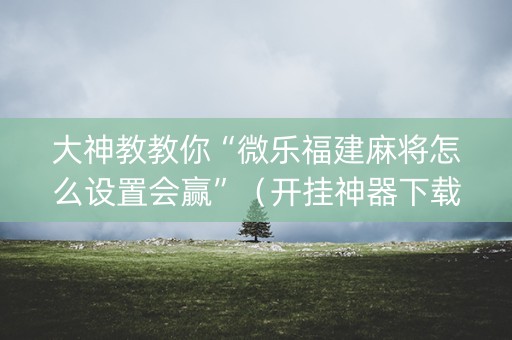 大神教教你“微乐福建麻将怎么设置会赢”（开挂神器下载)