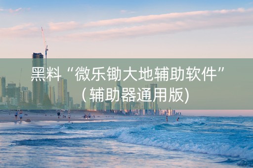 黑料“微乐锄大地辅助软件”（辅助器通用版)