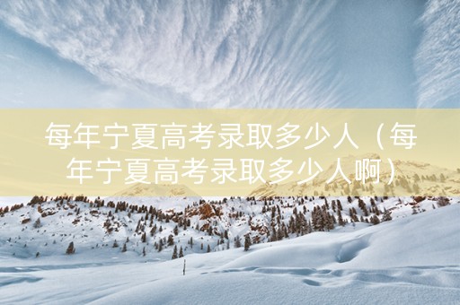 每年宁夏高考录取多少人（每年宁夏高考录取多少人啊）