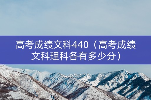 高考成绩文科440（高考成绩文科理科各有多少分）