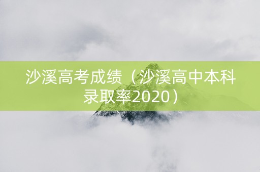 沙溪高考成绩（沙溪高中本科录取率2020）