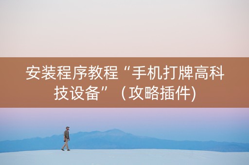 安装程序教程“手机打牌高科技设备”（攻略插件)