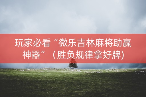 玩家必看“微乐吉林麻将助赢神器”（胜负规律拿好牌)