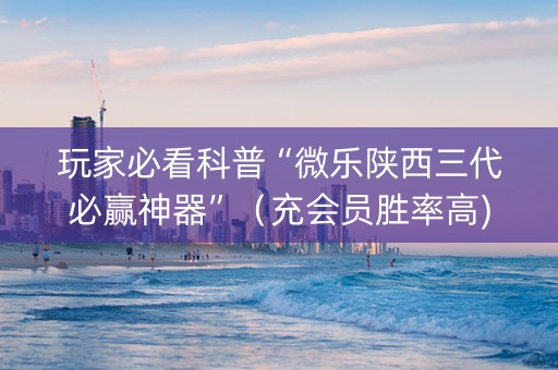 玩家必看科普“微乐陕西三代必赢神器”（充会员胜率高)