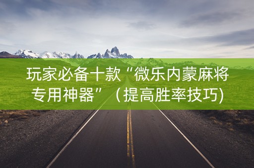 玩家必备十款“微乐内蒙麻将专用神器”（提高胜率技巧)
