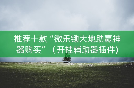 推荐十款“微乐锄大地助赢神器购买”（开挂辅助器插件)