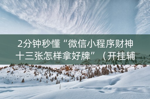 2分钟秒懂“微信小程序财神十三张怎样拿好牌”（开挂辅助插件)