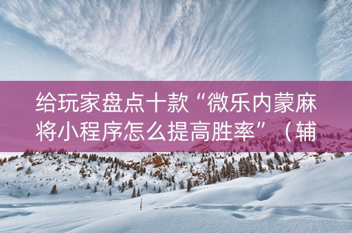 给玩家盘点十款“微乐内蒙麻将小程序怎么提高胜率”（辅助器插件)