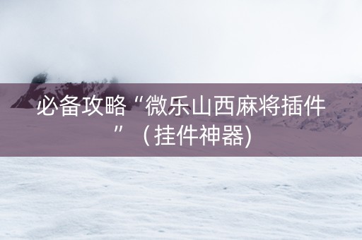 必备攻略“微乐山西麻将插件”（挂件神器)