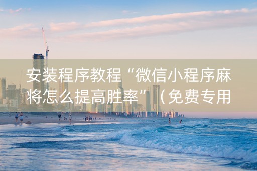安装程序教程“微信小程序麻将怎么提高胜率”（免费专用神器)