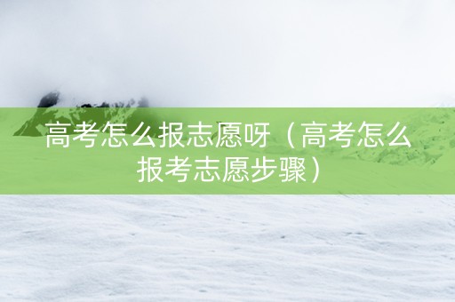 高考怎么报志愿呀（高考怎么报考志愿步骤）