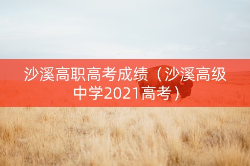 沙溪高职高考成绩（沙溪高级中学2021高考）