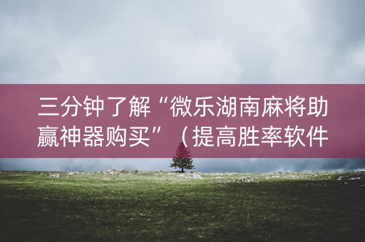 三分钟了解“微乐湖南麻将助赢神器购买”（提高胜率软件)