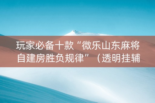 玩家必备十款“微乐山东麻将自建房胜负规律”（透明挂辅助器)