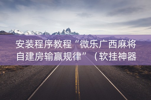 安装程序教程“微乐广西麻将自建房输赢规律”（软挂神器)