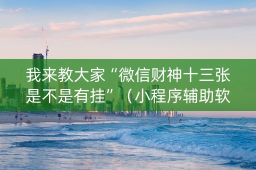 我来教大家“微信财神十三张是不是有挂”（小程序辅助软件)