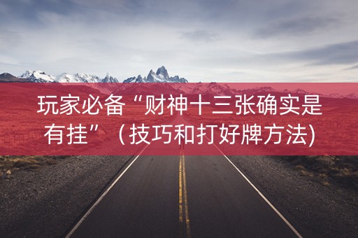 玩家必备“财神十三张确实是有挂”（技巧和打好牌方法)