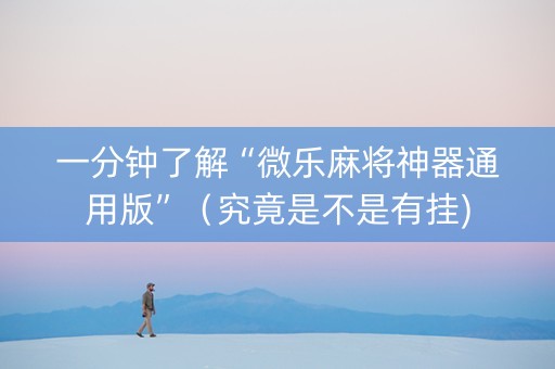 一分钟了解“微乐麻将神器通用版”（究竟是不是有挂)