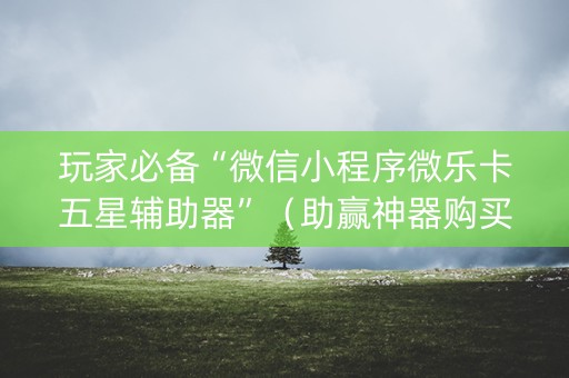 玩家必备“微信小程序微乐卡五星辅助器”（助赢神器购买)