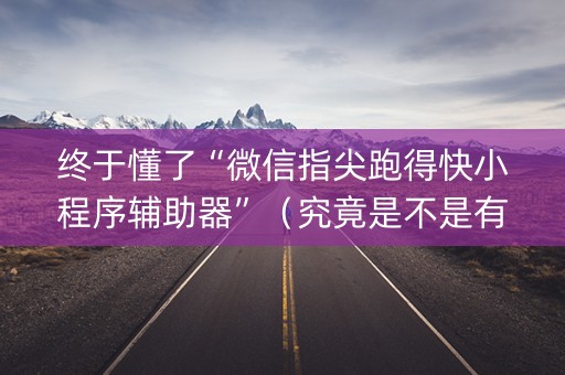 终于懂了“微信指尖跑得快小程序辅助器”（究竟是不是有挂)