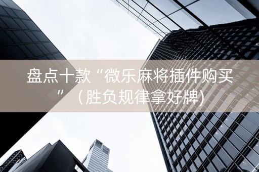 盘点十款“微乐麻将插件购买”（胜负规律拿好牌)