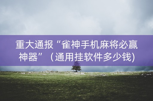 重大通报“雀神手机麻将必赢神器”（通用挂软件多少钱)