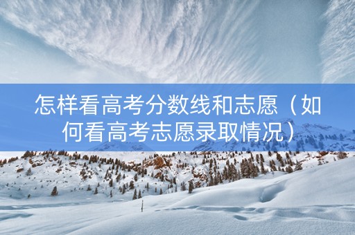 怎样看高考分数线和志愿（如何看高考志愿录取情况）