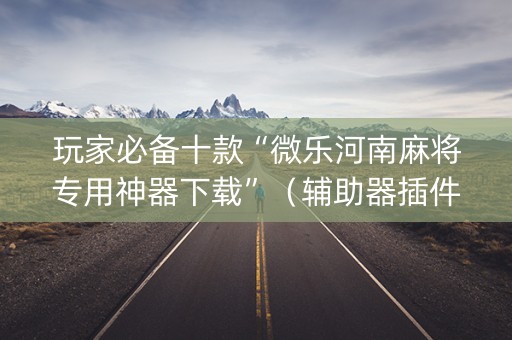 玩家必备十款“微乐河南麻将专用神器下载”（辅助器插件)