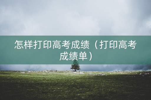 怎样打印高考成绩（打印高考成绩单）