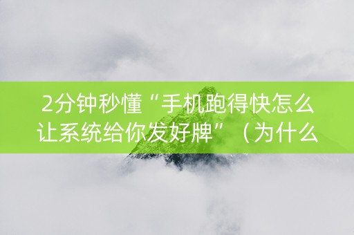 2分钟秒懂“手机跑得快怎么让系统给你发好牌”（为什么有人一直赢)