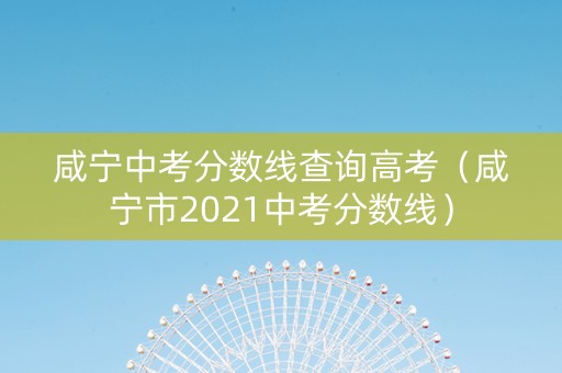 咸宁中考分数线查询高考（咸宁市2021中考分数线）