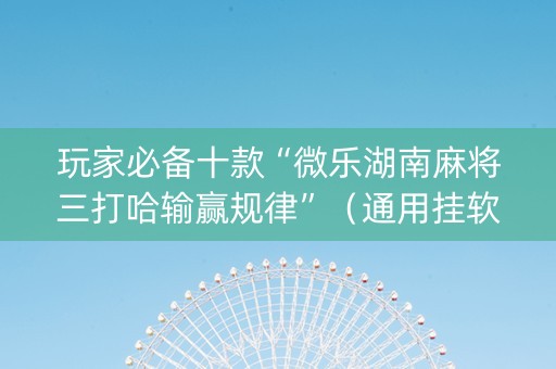 玩家必备十款“微乐湖南麻将三打哈输赢规律”（通用挂软件多少钱)