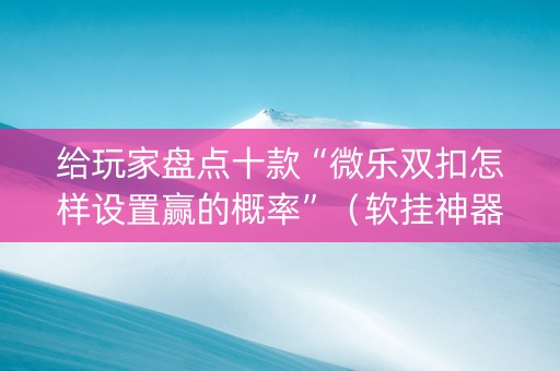给玩家盘点十款“微乐双扣怎样设置赢的概率”（软挂神器)
