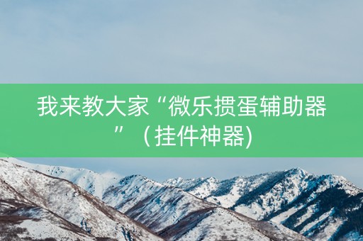 我来教大家“微乐掼蛋辅助器”（挂件神器)