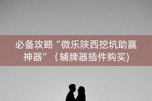 必备攻略“微乐陕西挖坑助赢神器”（辅牌器插件购买)