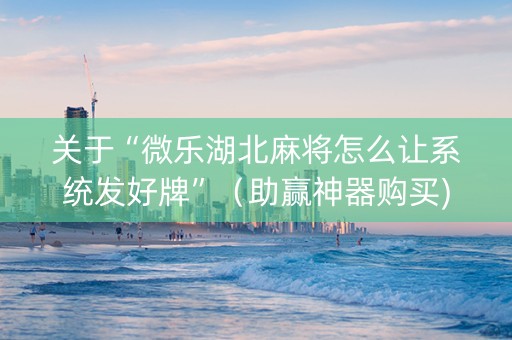 关于“微乐湖北麻将怎么让系统发好牌”（助赢神器购买)