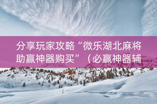 分享玩家攻略“微乐湖北麻将助赢神器购买”（必赢神器辅助器)