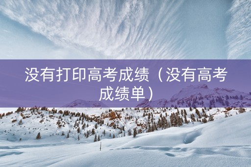 没有打印高考成绩（没有高考成绩单）