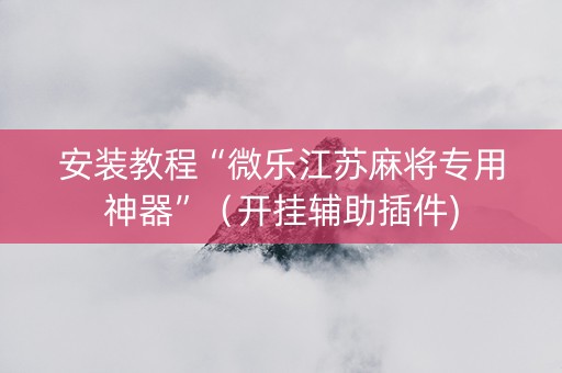 安装教程“微乐江苏麻将专用神器”（开挂辅助插件)