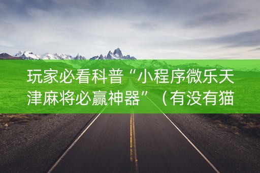 玩家必看科普“小程序微乐天津麻将必赢神器”（有没有猫腻)