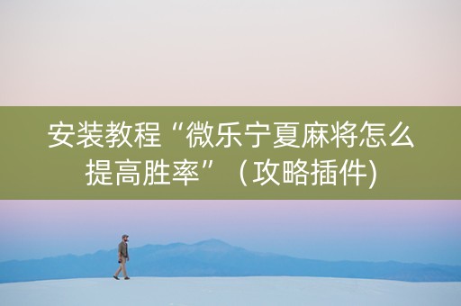安装教程“微乐宁夏麻将怎么提高胜率”（攻略插件)