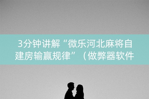 3分钟讲解“微乐河北麻将自建房输赢规律”（做弊器软件下载)