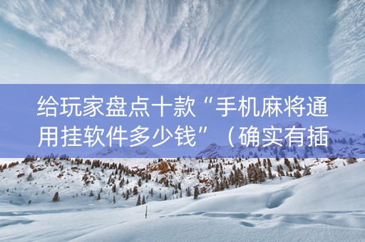 给玩家盘点十款“手机麻将通用挂软件多少钱”（确实有插件吗)