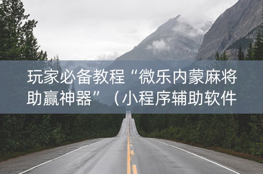 玩家必备教程“微乐内蒙麻将助赢神器”（小程序辅助软件)