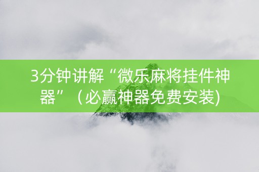3分钟讲解“微乐麻将挂件神器”（必赢神器免费安装)