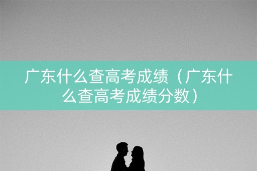 广东什么查高考成绩（广东什么查高考成绩分数）