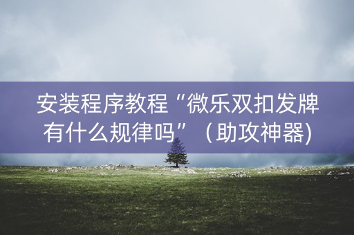 安装程序教程“微乐双扣发牌有什么规律吗”（助攻神器)