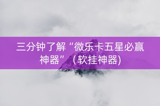 三分钟了解“微乐卡五星必赢神器”（软挂神器)