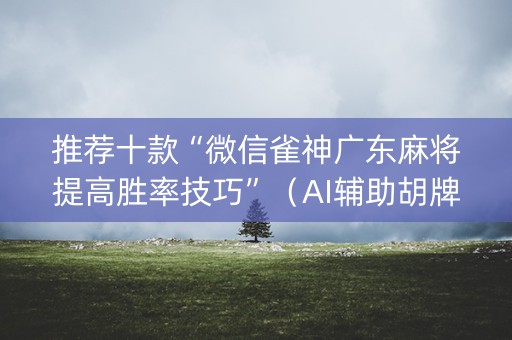 推荐十款“微信雀神广东麻将提高胜率技巧”（AI辅助胡牌规则)