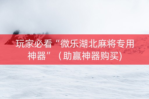 玩家必看“微乐湖北麻将专用神器”（助赢神器购买)